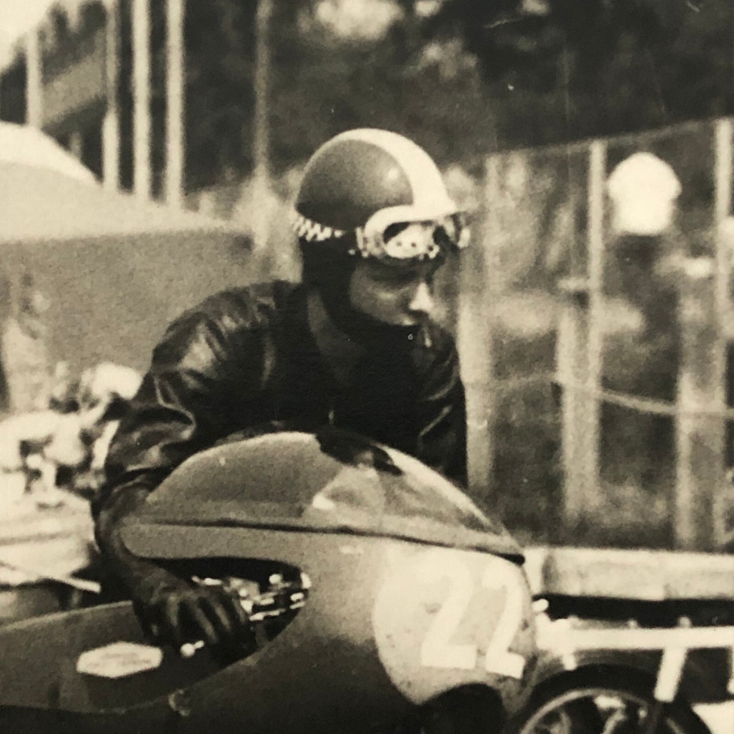 Vintage Motorcycle Racing Photo photograph Rider Janos Reisz 1971
