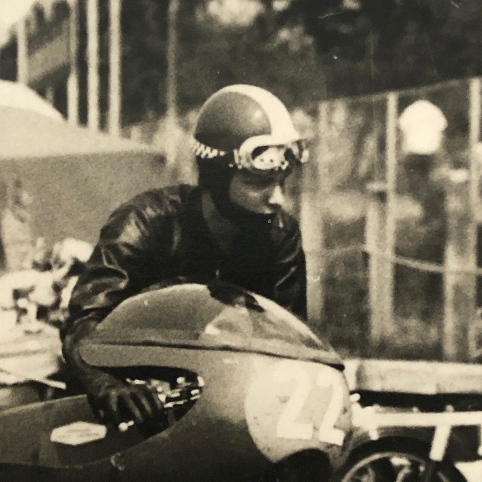 Vintage Motorcycle Racing Photo photograph Rider Janos Reisz 1971