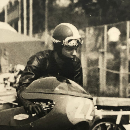 Vintage Motorcycle Racing Photo photograph Rider Janos Reisz 1971