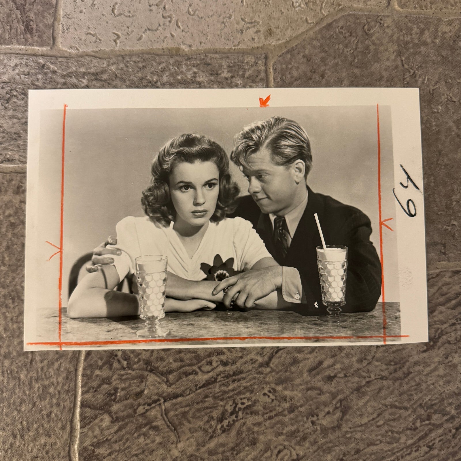 Judy Garland and Mickey Rooney Movie Still Press Photo Photograph