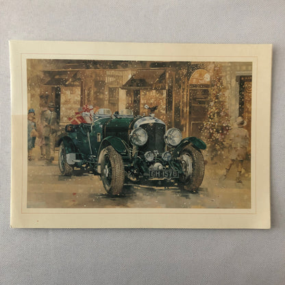 Vintage Car Automobile Art Greeting Card Lot of 8 Bentley + UK Christmas