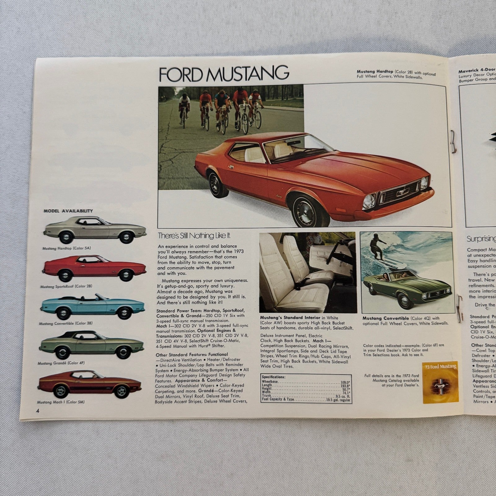 1973 Ford Sales Brochure Galaxie Torino Pinto Mustang Maverick Thunderbird Wagon