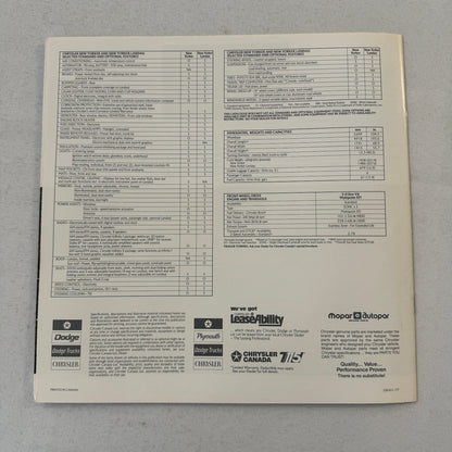 1988 Chrysler New Yorker Car Sales Brochure Catalog Advertising Landau