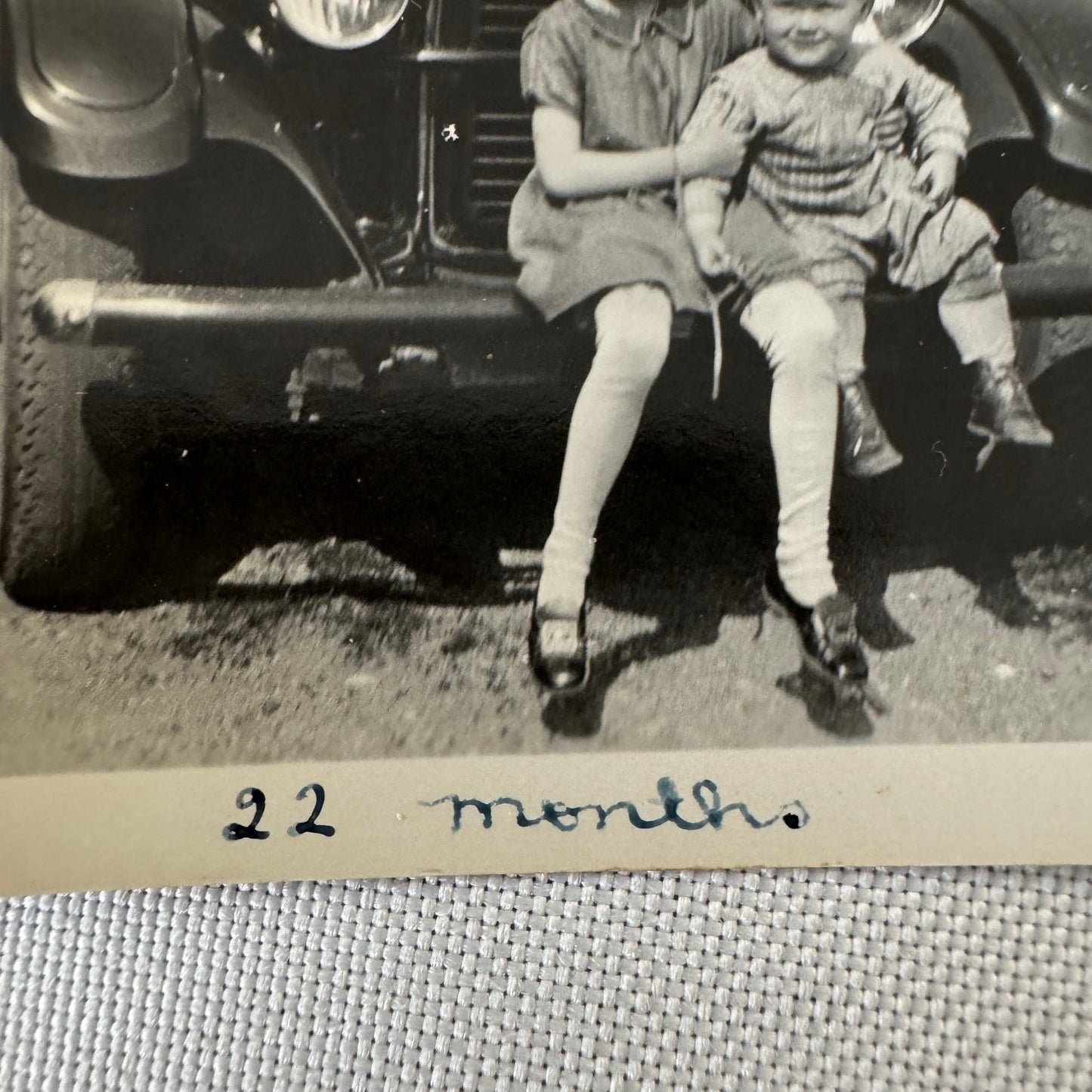 Vintage Car Photo Photograph Print Children with Automobile Snapshot