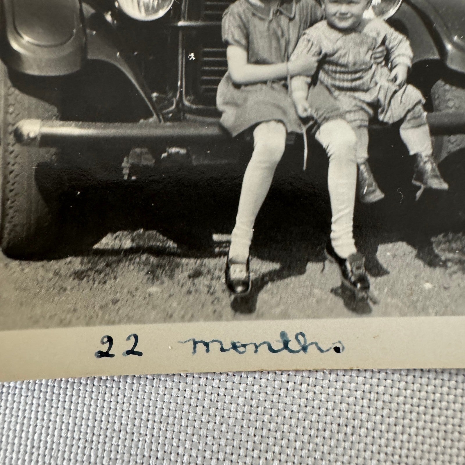 Vintage Car Photo Photograph Print Children with Automobile Snapshot