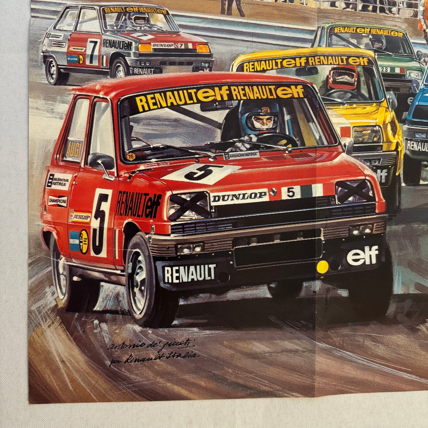 Renault 5 ELF Racing Poster Vintage Monza 1976 Italian
