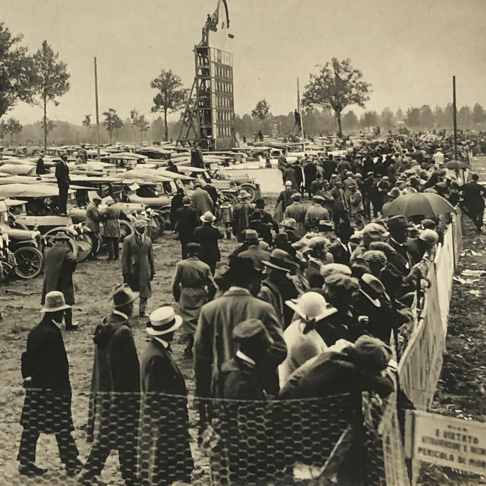 Antique Press Photo Photograph Meurisse Cars and Racing Spectators Paris Nice 