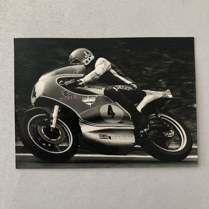 Vintage Motorcycle Racing Photo photograph Suzuki Race Bike Rider