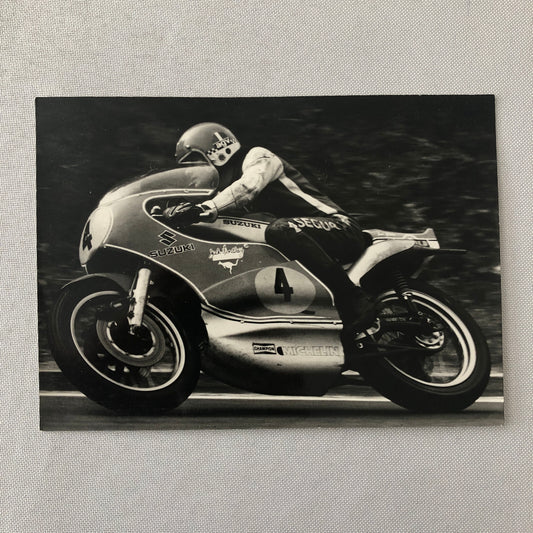 Vintage Motorcycle Racing Photo photograph Suzuki Race Bike Rider