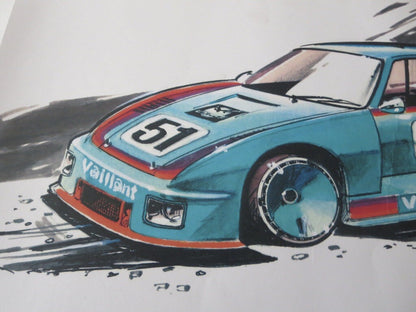 Porsche 935 Kremer Racing Design Sketch PRINT - Nottrodt Designer Vintage Art