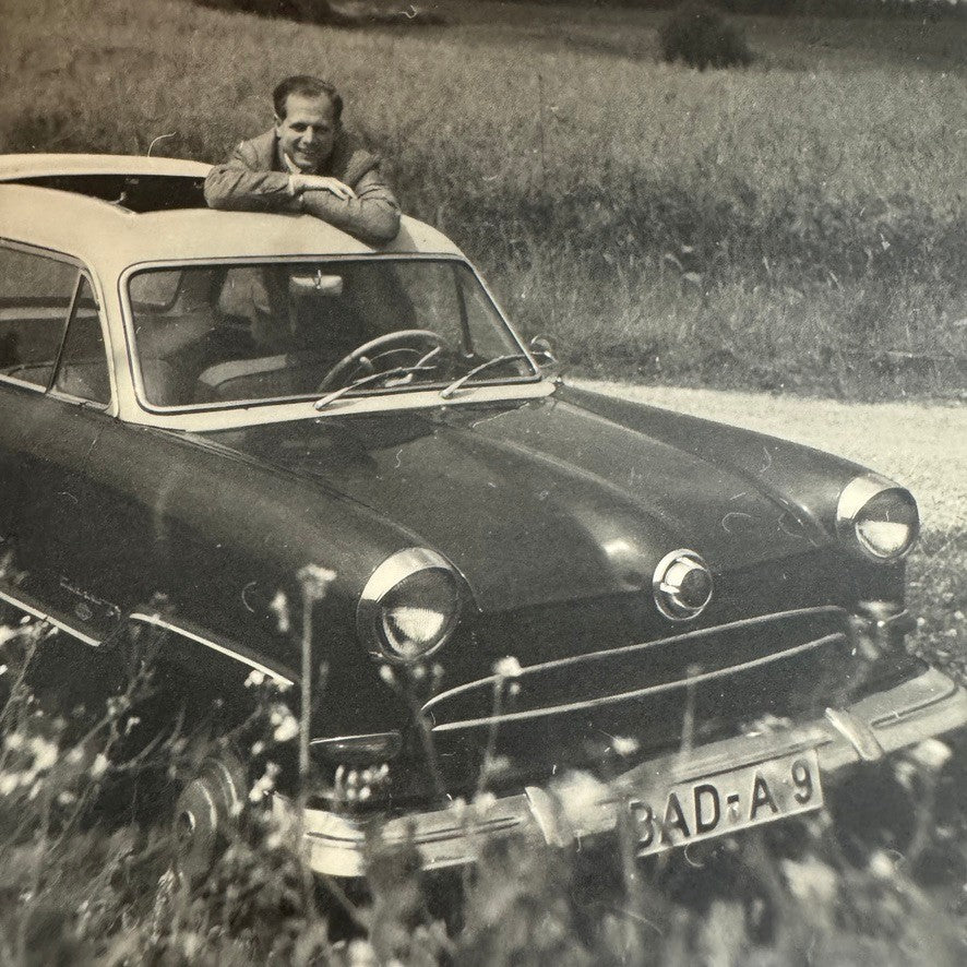 Vintage Photograph Man with Car Automobile Photo Print Unidentified