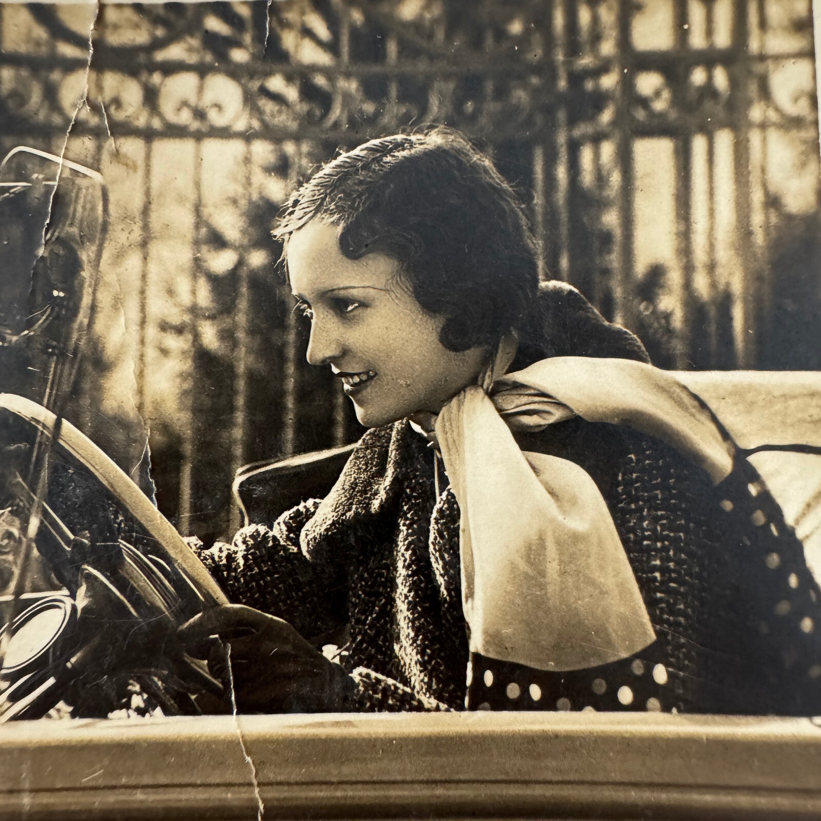 Vintage Italian Automobile Real Photo Postcard Post Card RPPC Beautiful Woman