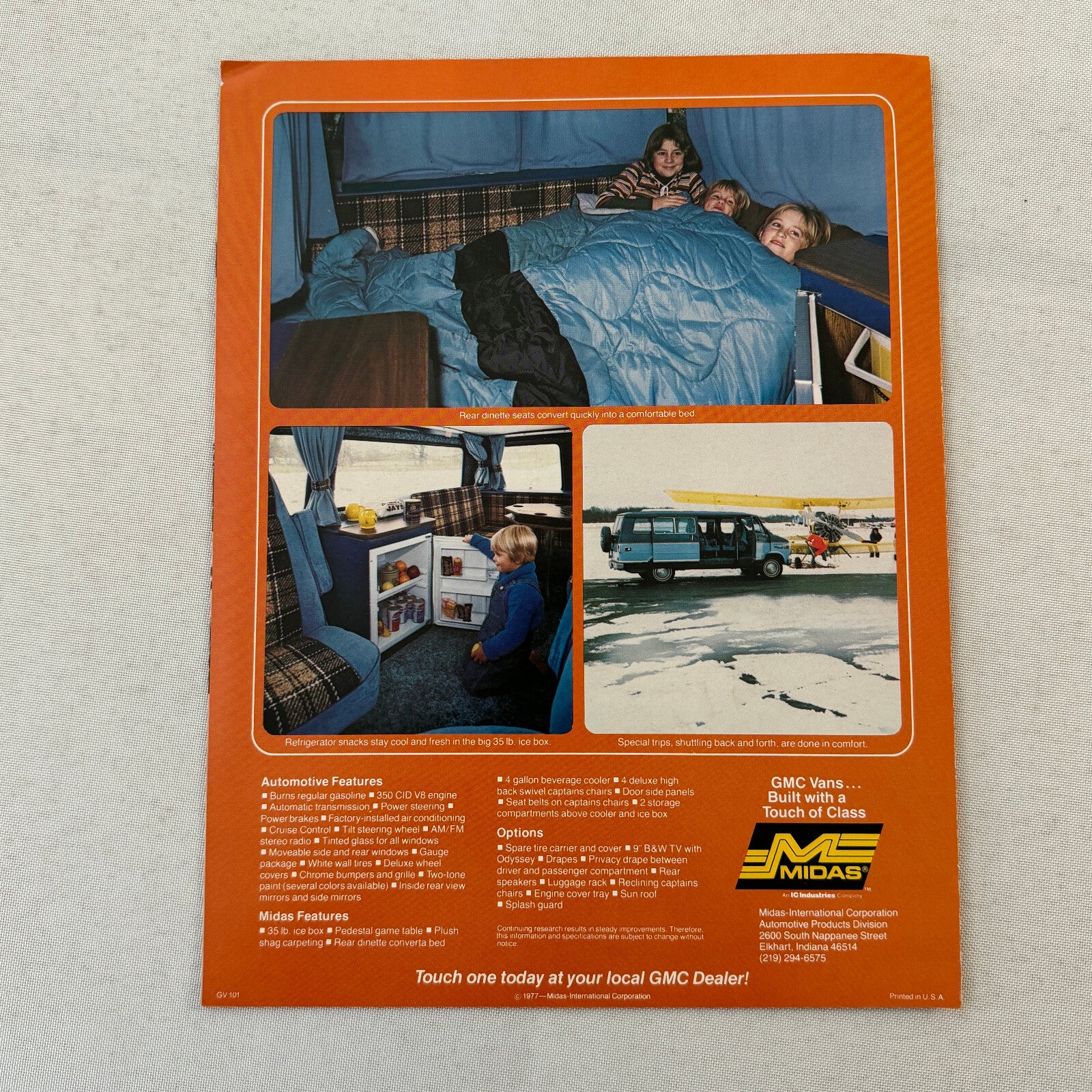 GMC Midas Touch Conversion Van Sales Brochure Catalog Advertising Vintage