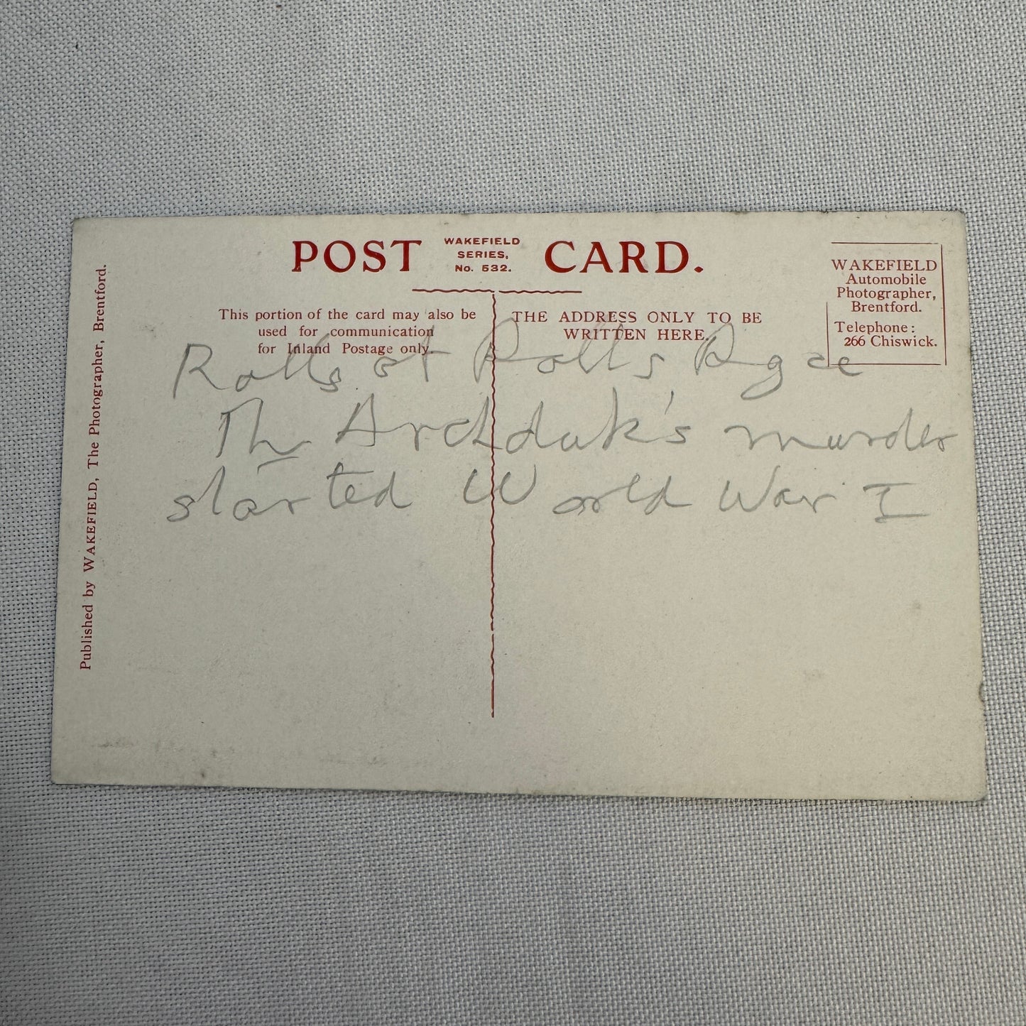 Prince of Wales ArchdukeFrederick of Austria Car Automobile Postcard Post Card