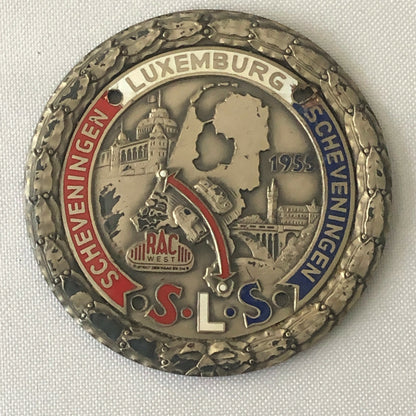 1955 Scheveningen Luxemburg Scheveningen SLS Rally Badge Emblem Award 