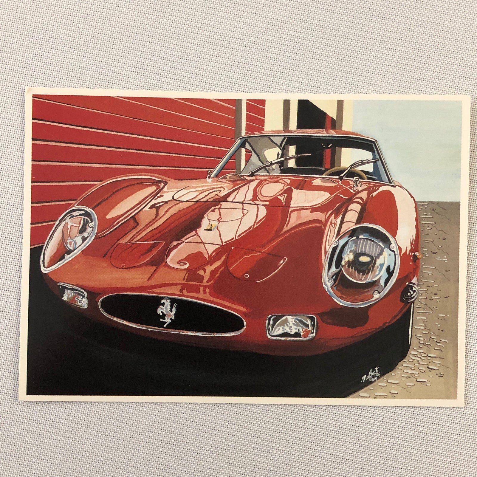 Ferrari 250 GTO Illustration Postcard Post Card Alain Mathat