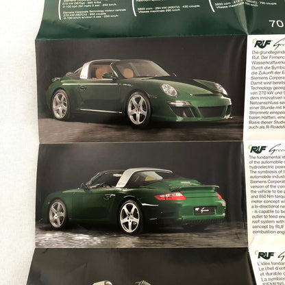 RUF Greenster R Roadster 3.8 RT Roadster Porsche 911 Sales Brochure Catalog