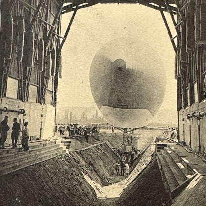 Vintage Zeppelin Airship Dirigible Postcard Post Card French Republique Military