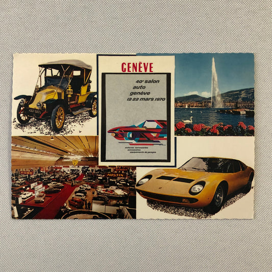 Geneva Auto Salon Postcard Post Card Lamborghini Miura + 1970