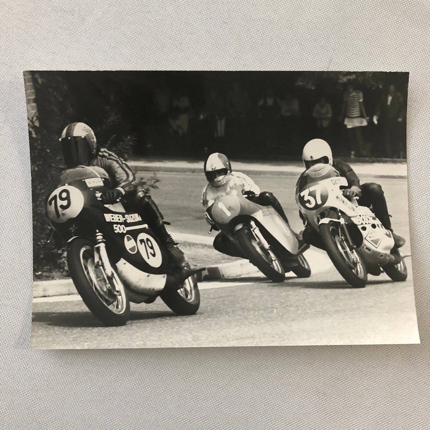 Vintage Motorcycle Racing Photo Photograph Bikes Riders Suzuki