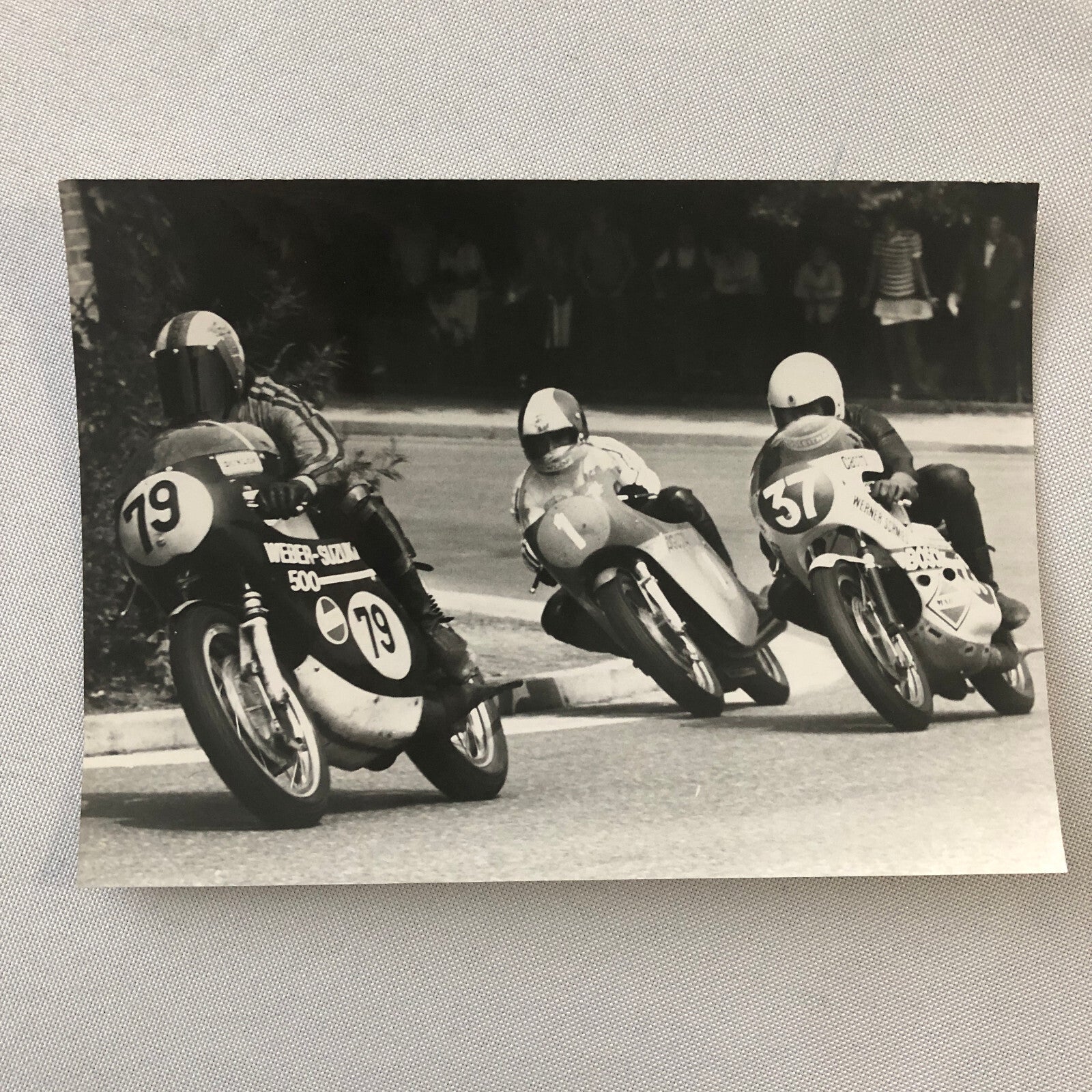Vintage Motorcycle Racing Photo Photograph Bikes Riders Suzuki