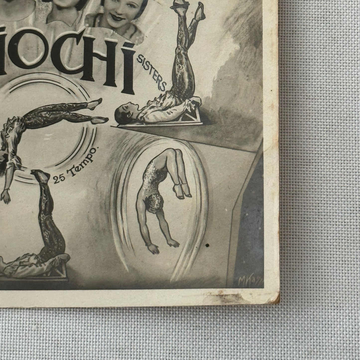 Vintage Circus Acrobat Balancing Act Photo Photograph Fiochi Sisters Paolo