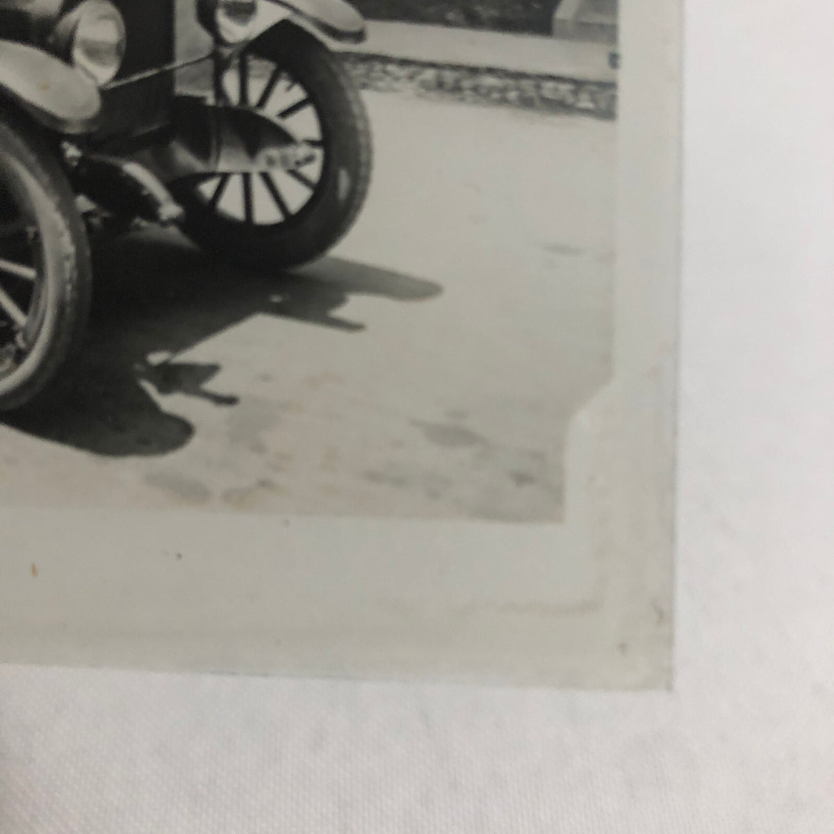 Antique Glass Plate Lantern Slide Photo Car Automobile Family Baby Children