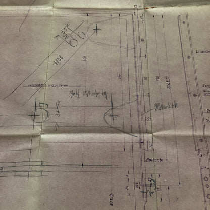 Vintage Porsche Reutter & Co Coachbuilder Factory Part Blueprint Document German