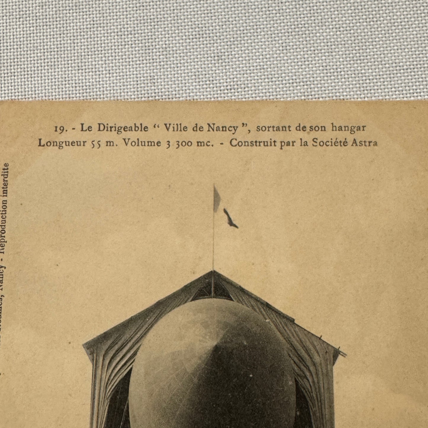 Vintage Airship Dirigible Zeppelin Postcard Post Card French Ville De Nancy