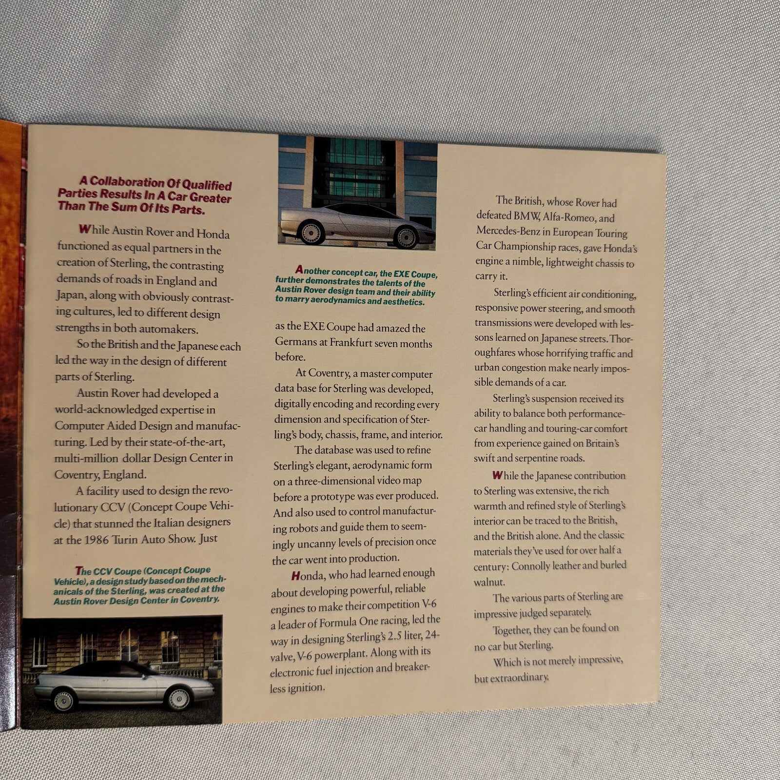 Sterling 825S and 825SL Car Sales Brochure Catalog Advertising Sterling 825 S SL