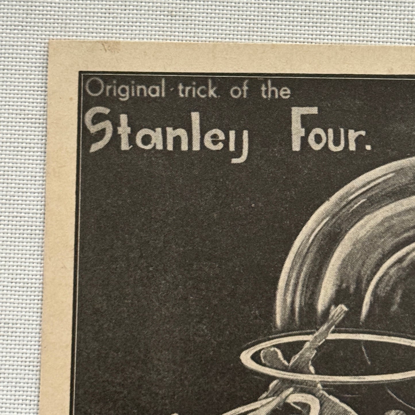 Vintage Circus Acrobat Balancing Act Acrobat Advertising Card Image Stanley Four