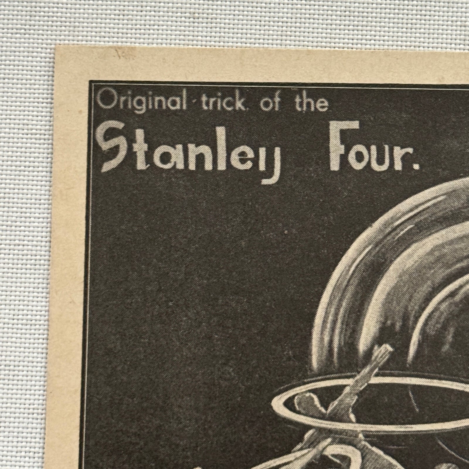 Vintage Circus Acrobat Balancing Act Acrobat Advertising Card Image Stanley Four
