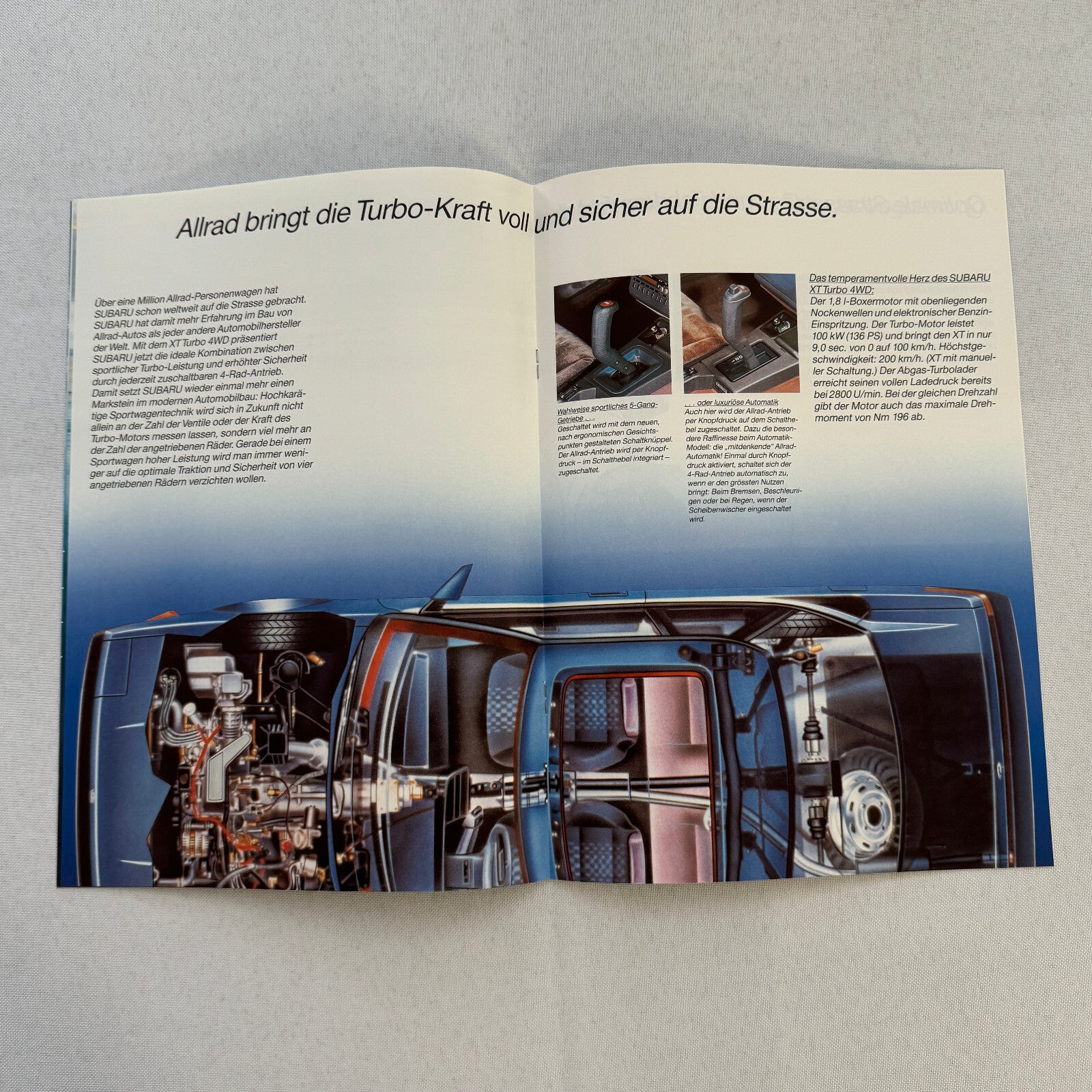 Subaru XT 4WD Turbo Car Sales Brochure Catalog GERMAN TEXT European