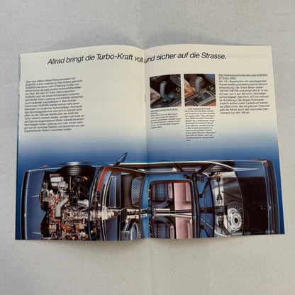 Subaru XT 4WD Turbo Car Sales Brochure Catalog GERMAN TEXT European
