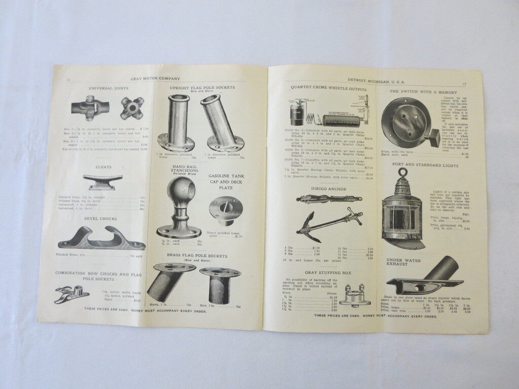 1909 Gray Motor Company Boat & Engine Accessory Sales Brochure Catalog 