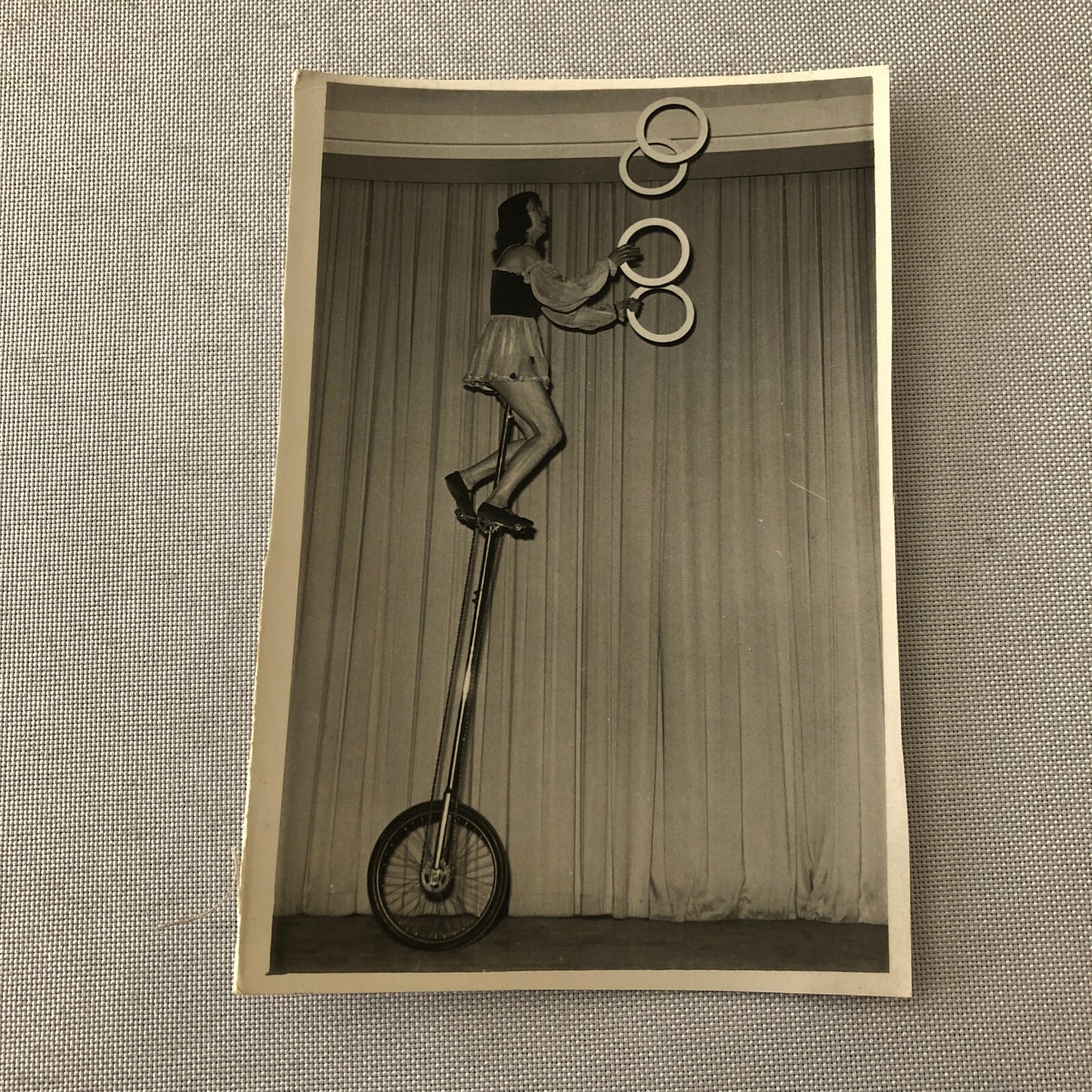 Circus Performer Balancing Act on Unicycle Juggling Photo Photograph Berlin