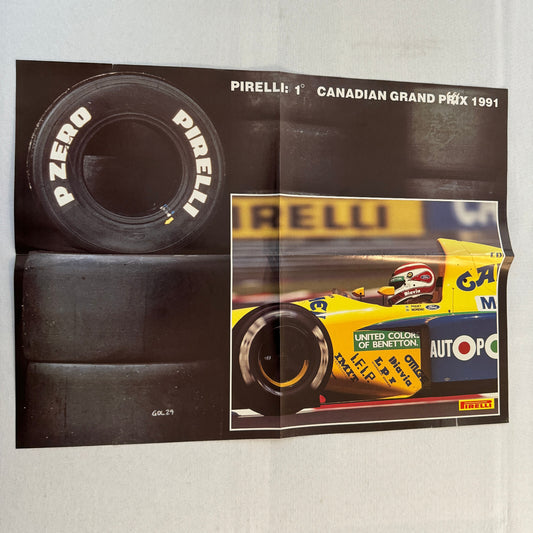 Pirelli Tire 1991 Canadian Grand Prix Racing Poster Nelson Piquet Roberto Moreno