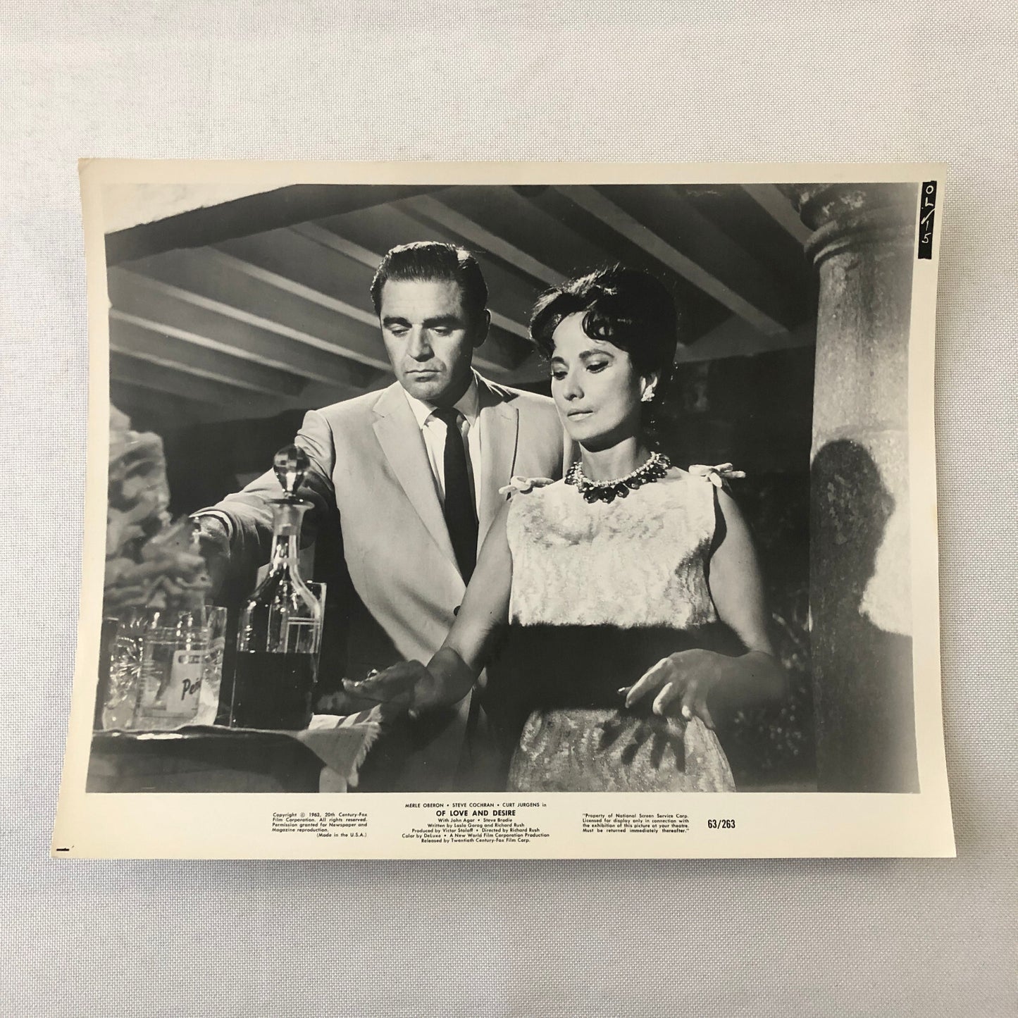Merle Oberon Steve Cochrane Of Love and Desire Movie Press Photo Photograph 1963