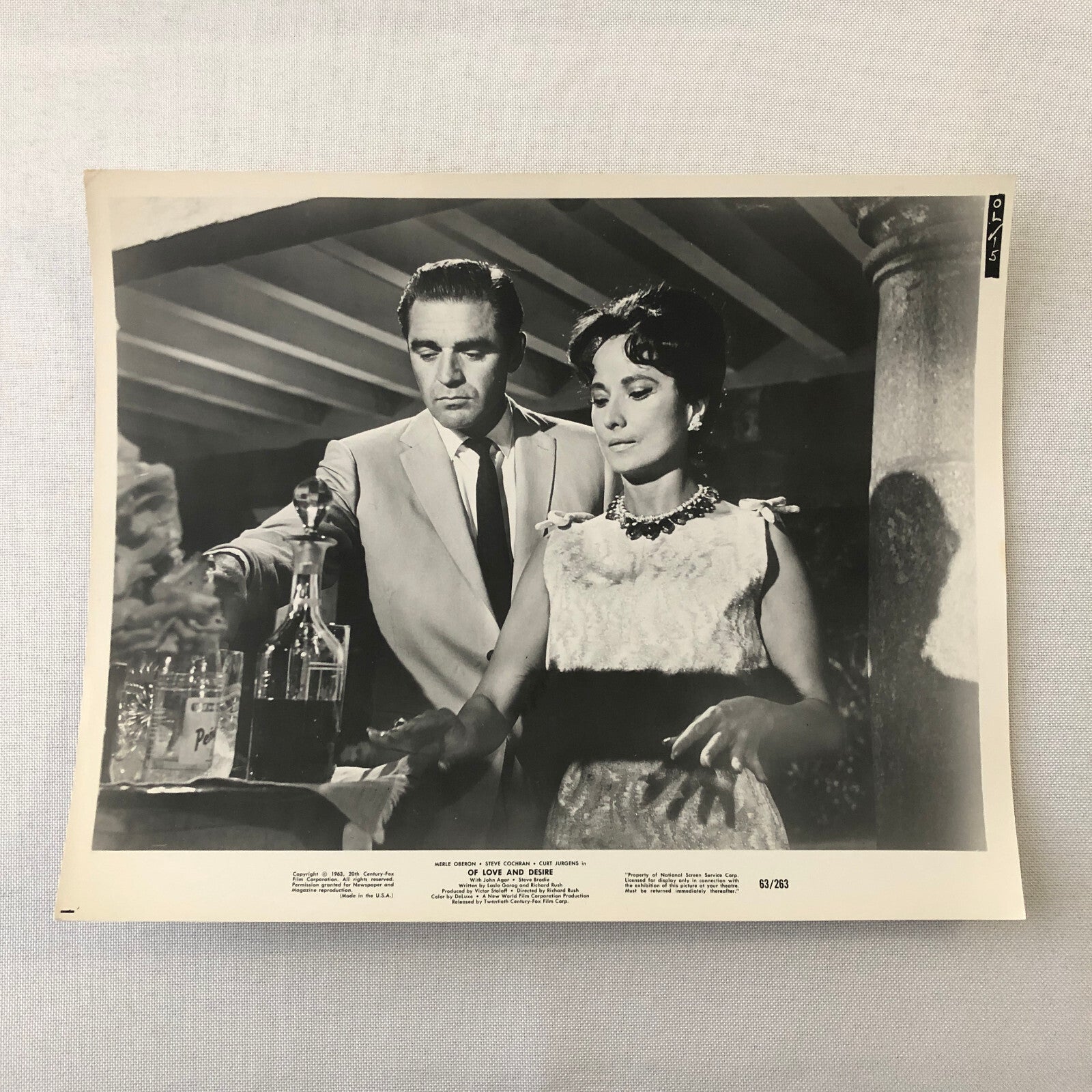 Merle Oberon Steve Cochrane Of Love and Desire Movie Press Photo Photograph 1963