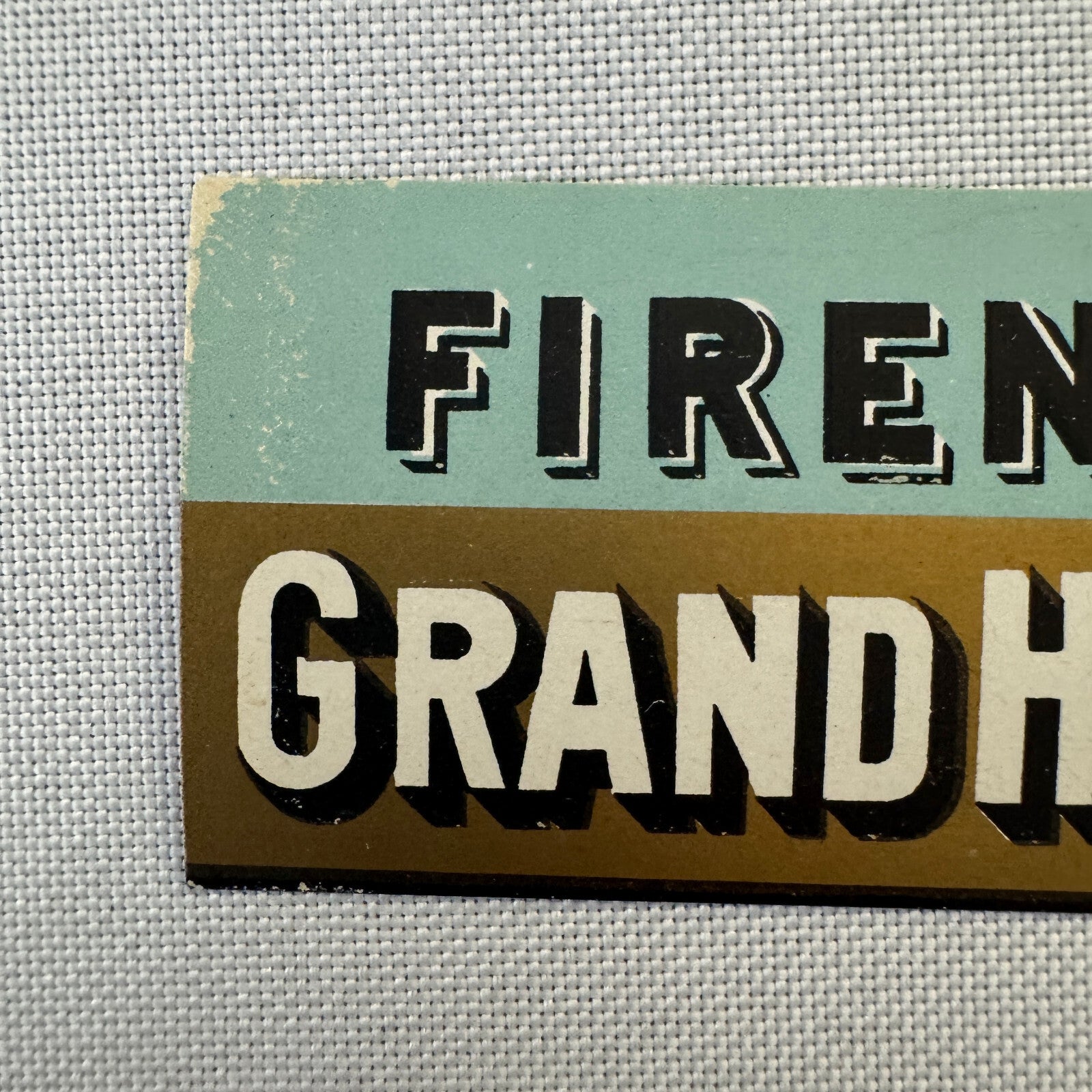Vintage Hotel Travel Label Hotel Firenze Grand Hotel Florence Italy Italian