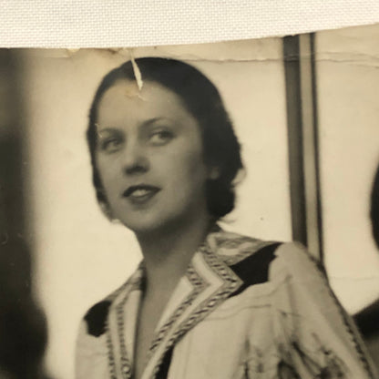 Press Photo Photograph Fashion Design Dress Ships Printed on Silk 1933 Underwood