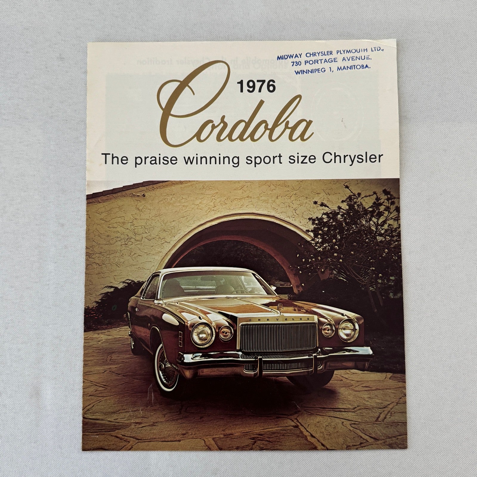 1976 Chrysler Cordoba Car Sales Brochure Catalog Advertising