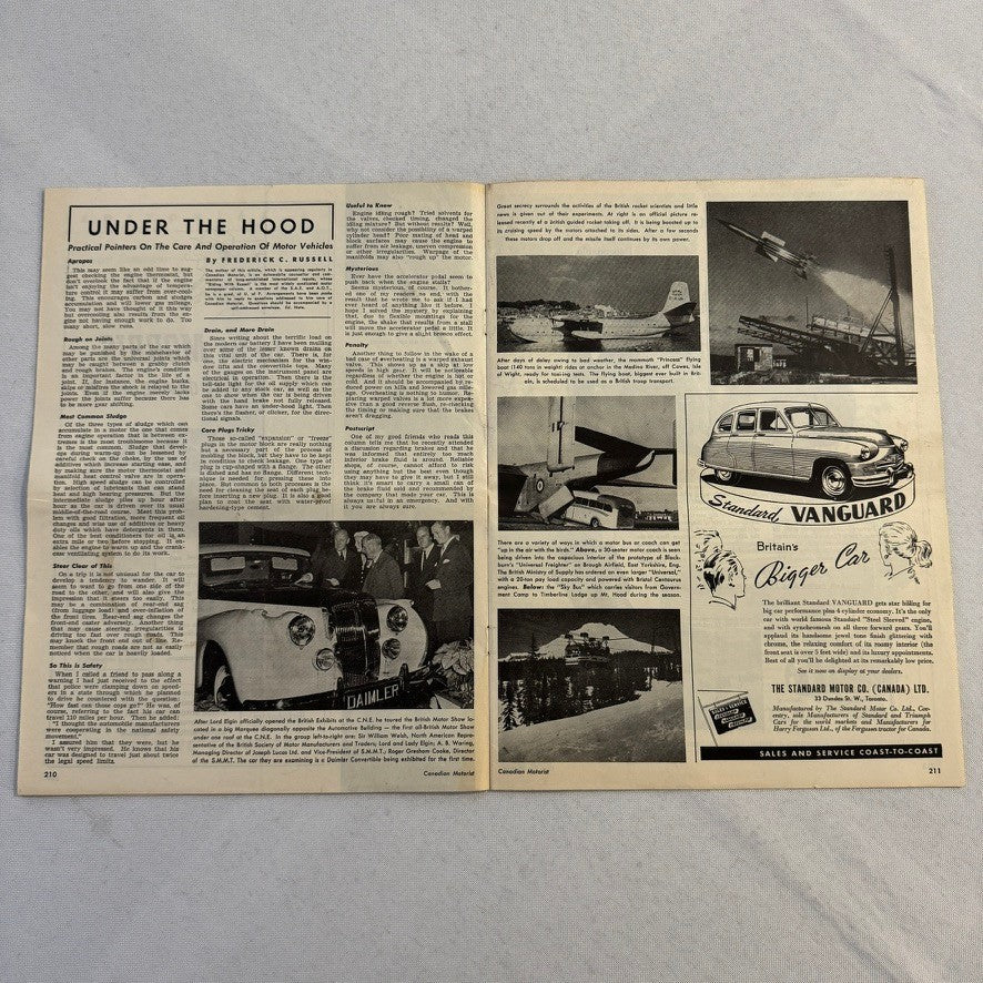 1952 Canadian Motorist Magazine Queen Elizabeth CNE Autoshow Motor Show Sept