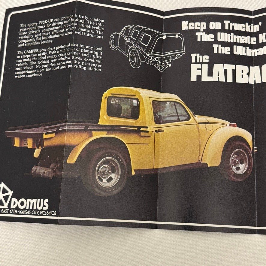 Vintage Kit Car Brochure Domus Flatback Volkswagen Beetle Pickup Conversion VW