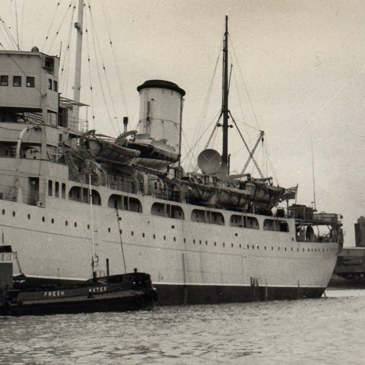 British Navy HM Monarch Telegraph Ship Boat Press Photo Photograph 1957