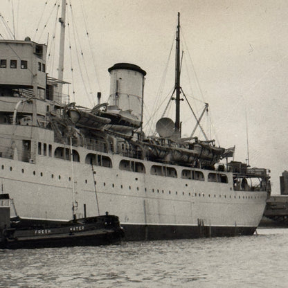 British Navy HM Monarch Telegraph Ship Boat Press Photo Photograph 1957