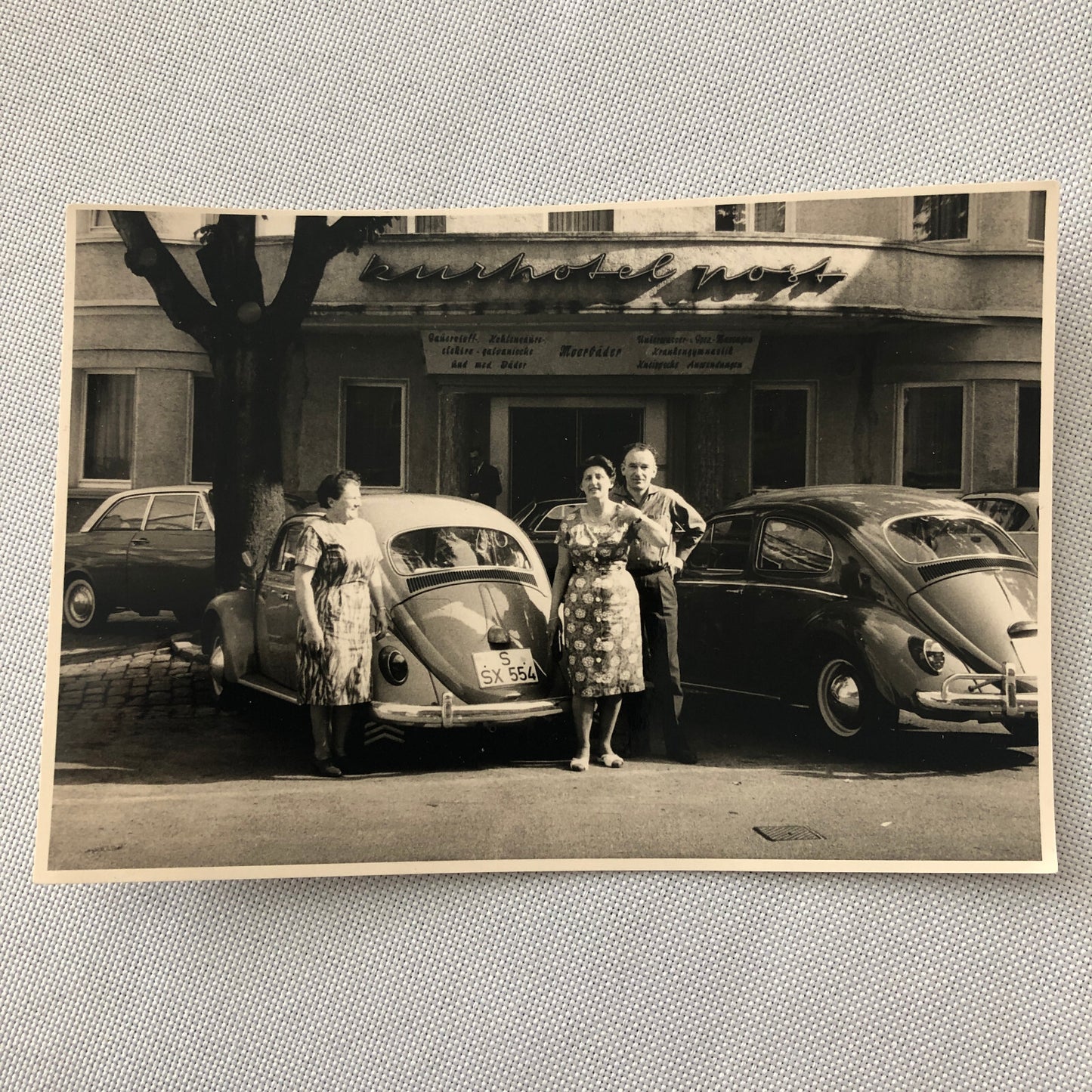 Vintage Photo Photograph Snapshot People with VW Volkswagen Beetle Bug Cars