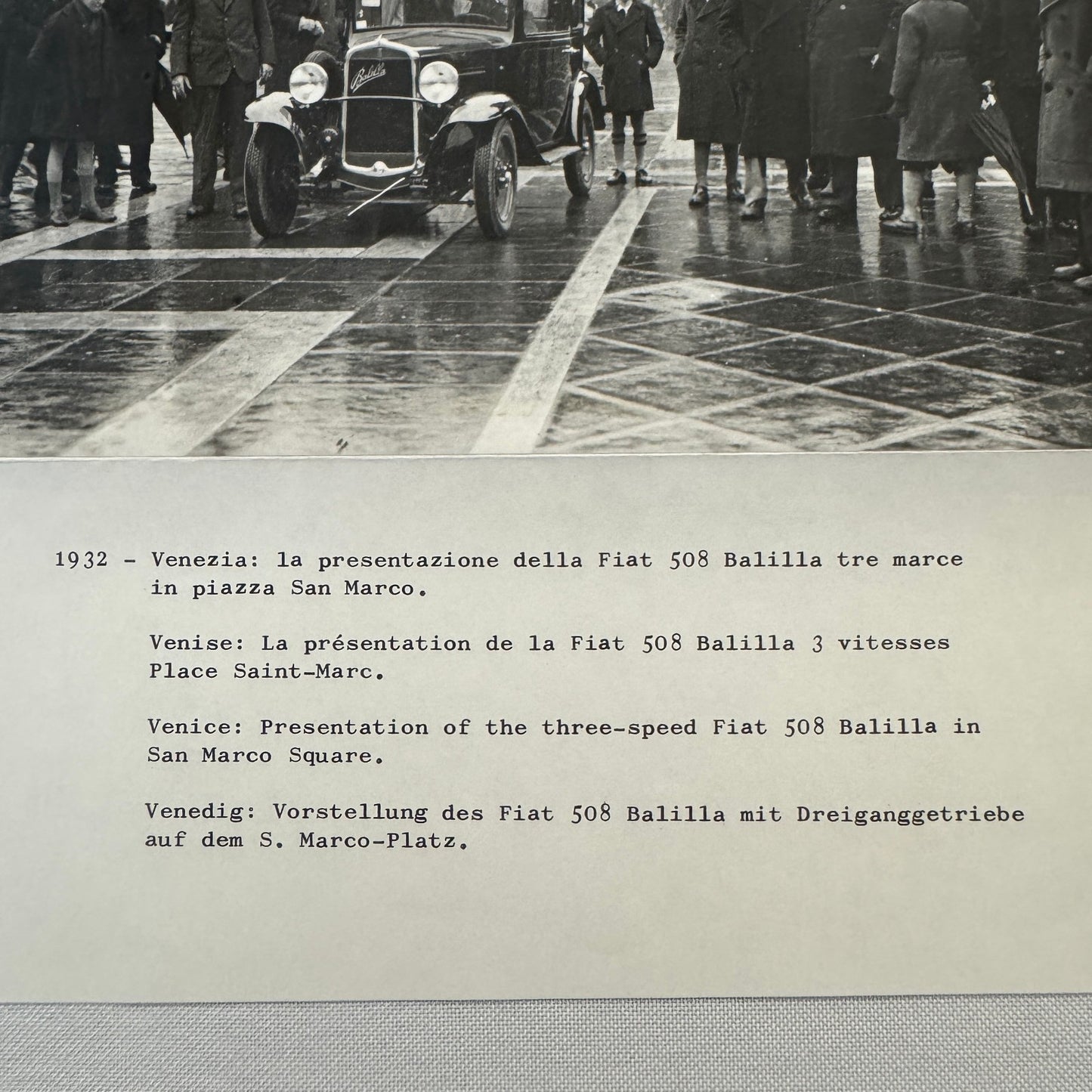 Fiat 508 Balilla Car Press Photo Photograph Print
