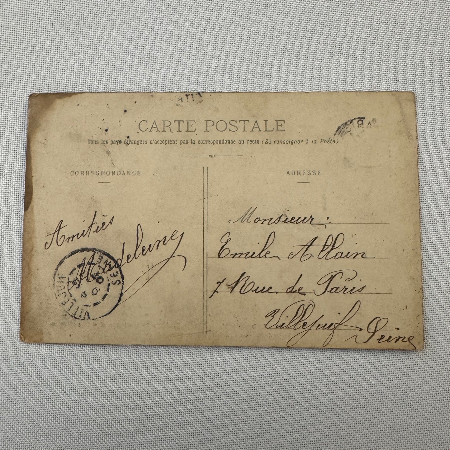 Vintage Zeppelin Airship Dirigible Postcard Post Card French Lebaudy Le Jaune