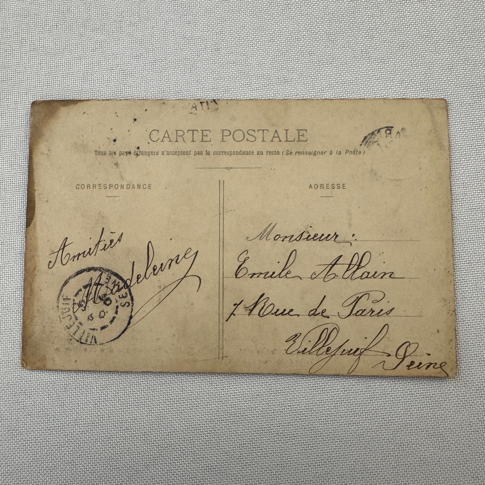 Vintage Zeppelin Airship Dirigible Postcard Post Card French Lebaudy Le Jaune